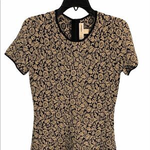 Michael Kors Botanical Metallic Jacquard Dress